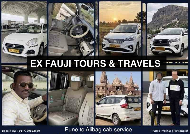 Pune to Alibag cab service highway drive with EX FAUJI TOURS AND TRAVELS