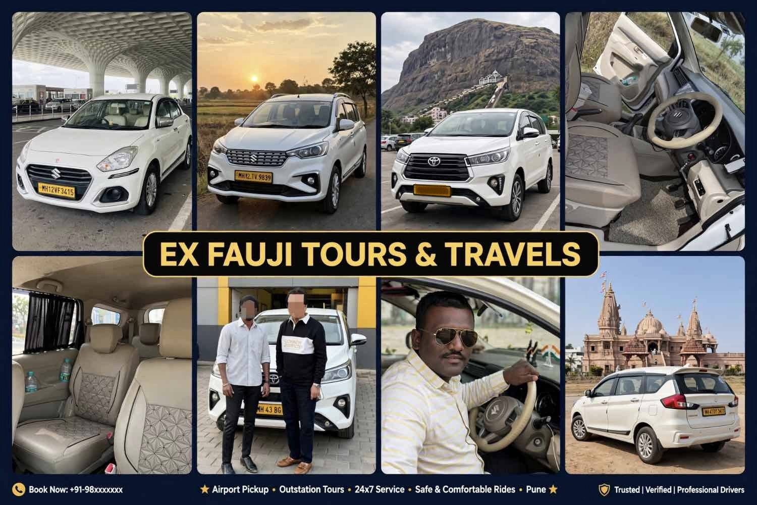 Pune to Bhimashankar cab service with Ertiga and Innova Crysta fleet by EX FAUJI TOURS AND TRAVELS