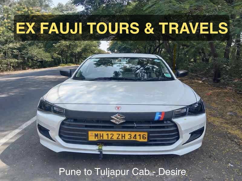 Pune to Tuljapur cab parked neatly ready for outstation trip